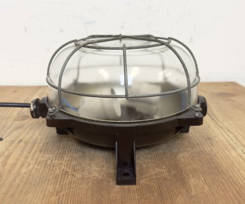 Industrial Brown Bakelite Wall or Ceiling Light, 1970s-CGF-1703760