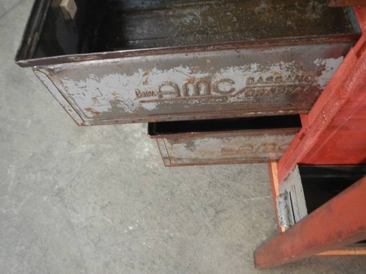 Industrial Cabinet with Iron Drawers and Fir Tops, 1970-WWQ-1100287