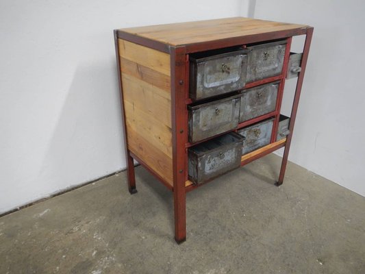 Industrial Cabinet with Iron Drawers and Fir Tops, 1970-WWQ-1100287