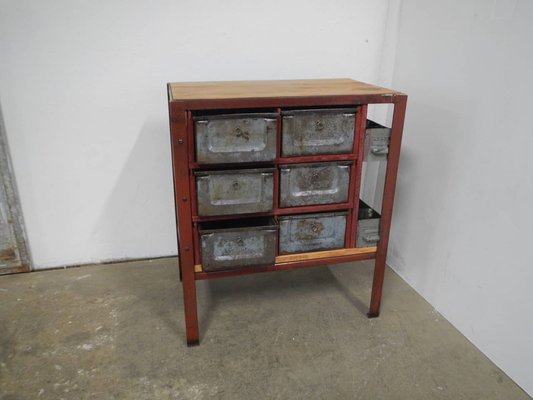 Industrial Cabinet with Iron Drawers and Fir Tops, 1970-WWQ-1100287