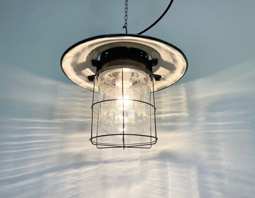 Industrial Cage Pendant Lamp, 1960s-CGF-1057196