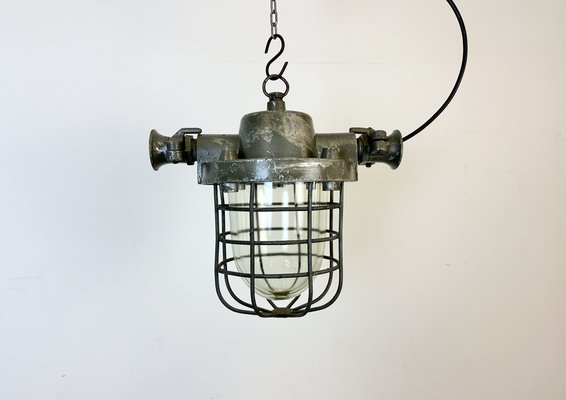 Industrial Cast Aluminium Cage Pendant Light, 1960s-CGF-1747339