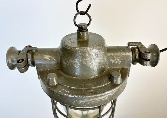 Industrial Cast Aluminium Cage Pendant Light, 1960s-CGF-1747339