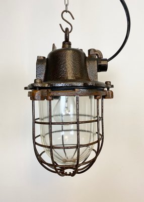 Industrial Cast Iron Cage Pendant Light, 1960s-CGF-1057215