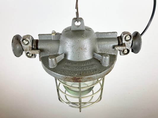 Industrial Cast Iron Cage Pendant Light, 1960s-CGF-1268378