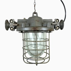 Industrial Cast Iron Cage Pendant Light, 1960s-CGF-1268378