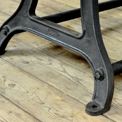 Industrial Cast Iron Table with Pine Top-IW-1293462