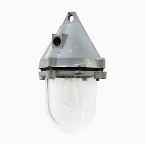 Industrial Clear Glass & Grey Pendant Light-BLS-1319574