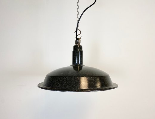 Industrial Dark Gray Enamel Hanging Lamp, 1950s-CGF-868308