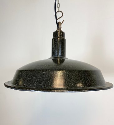 Industrial Dark Gray Enamel Hanging Lamp, 1950s-CGF-868308