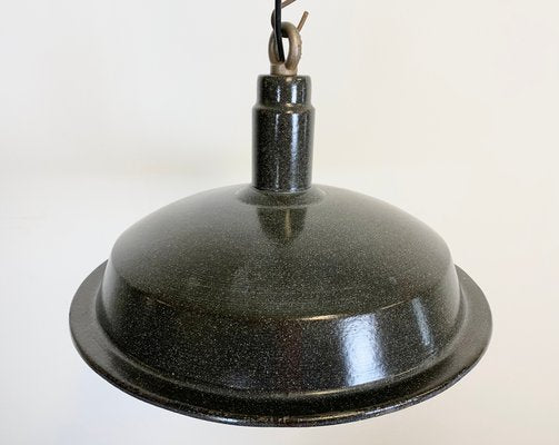 Industrial Dark Gray Enamel Hanging Lamp, 1950s-CGF-868308