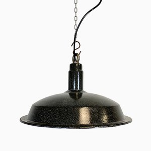 Industrial Dark Gray Enamel Hanging Lamp, 1950s-CGF-868308