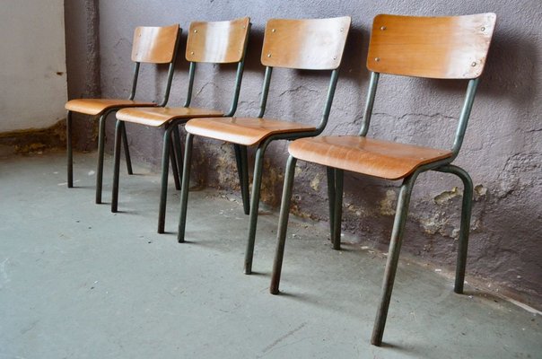 Industrial Dining Chairs, 1950s, Set of 4-AIU-825788