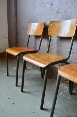 Industrial Dining Chairs, 1950s, Set of 4-AIU-825788