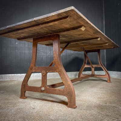 Industrial Dining Table in Teak-IA-1743267