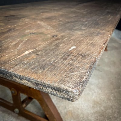 Industrial Dining Table in Teak-IA-1743267