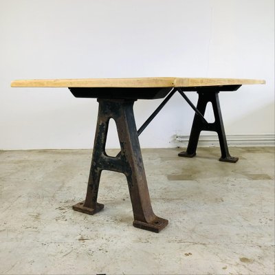 Industrial Dining Table with Machine Parts Oxidaad, 1920s-LCQ-1403560