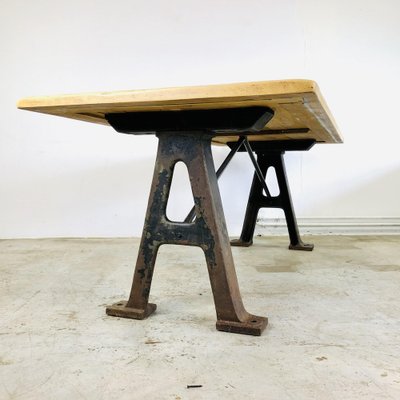 Industrial Dining Table with Machine Parts Oxidaad, 1920s-LCQ-1403560