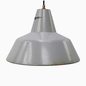 Industrial Dutch Grey Enamel Factory Pendant Lights from Philips-BLS-1319730