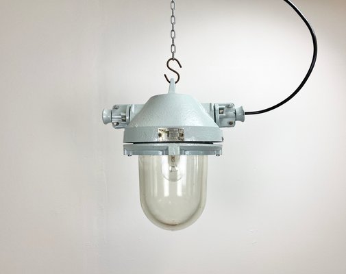 Industrial Explosion Proof Gray Ceiling Lamp from Elektrosvit, 1970s-CGF-666091