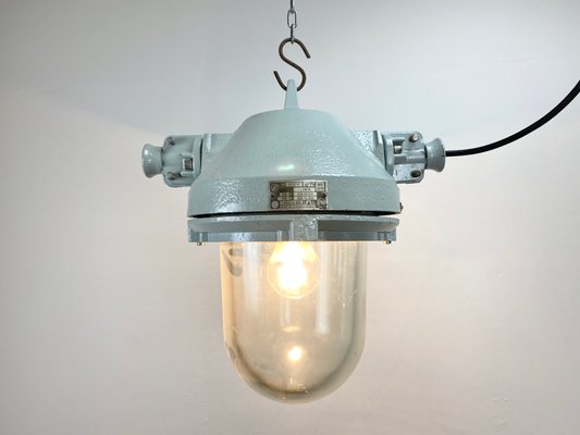 Industrial Explosion Proof Gray Ceiling Lamp from Elektrosvit, 1970s-CGF-666091