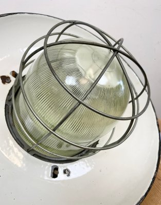 Industrial Factory Cage Pendant Lamp in Cast Iron and Grey Enamel from Zaos, 1960s-CGF-1299920