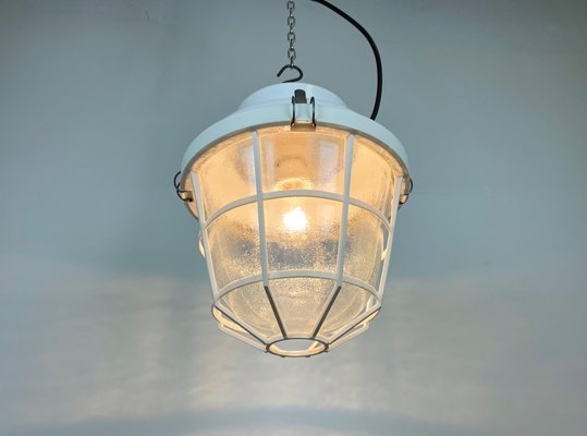 Industrial Factory Light with Plastic Grid from Elektrosvit, 1980s-CGF-1393541