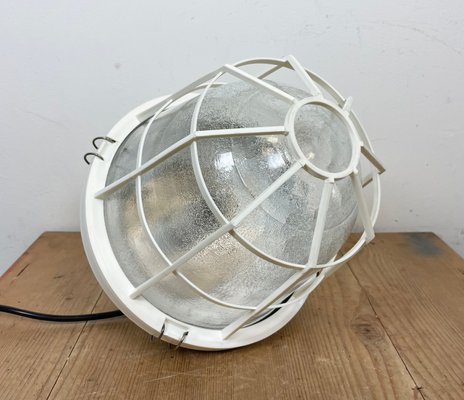 Industrial Factory Light with Plastic Grid from Elektrosvit, 1980s-CGF-1393541