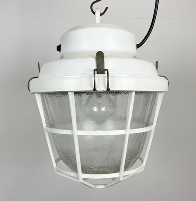 Industrial Factory Light with Plastic Grid from Elektrosvit, 1980s-CGF-1393541