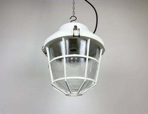 Industrial Factory Light with Plastic Grid from Elektrosvit, 1980s-CGF-1393541