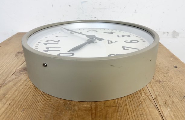 Industrial Factory Wall Clock from Pragotron, 1960s-CGF-2043844