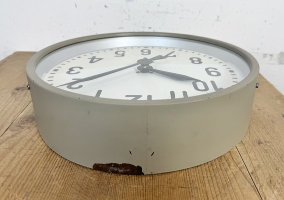 Industrial Factory Wall Clock from Pragotron, 1960s-CGF-2043844