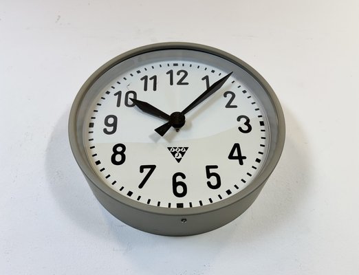 Industrial Factory Wall Clock from Pragotron, 1960s-CGF-2043844