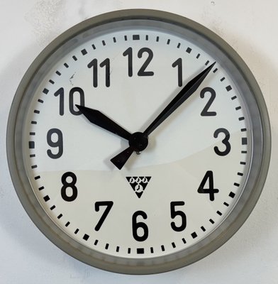 Industrial Factory Wall Clock from Pragotron, 1960s-CGF-2043844