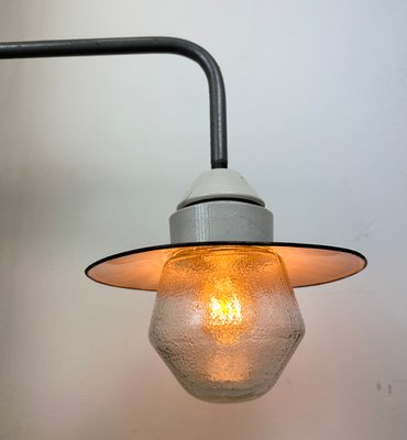 Industrial Factory Wall Light with Enamel Shade, 1960s-CGF-1720940