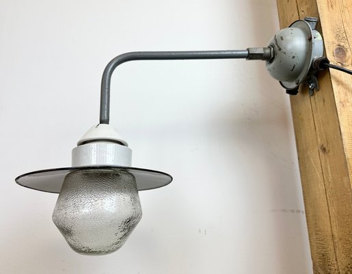 Industrial Factory Wall Light with Enamel Shade, 1960s-CGF-1720940