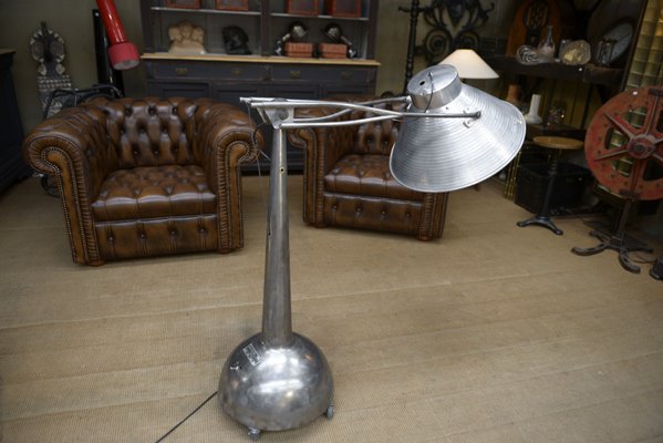 Industrial Floor Lamp in Metal, 1950s-NEN-2041963