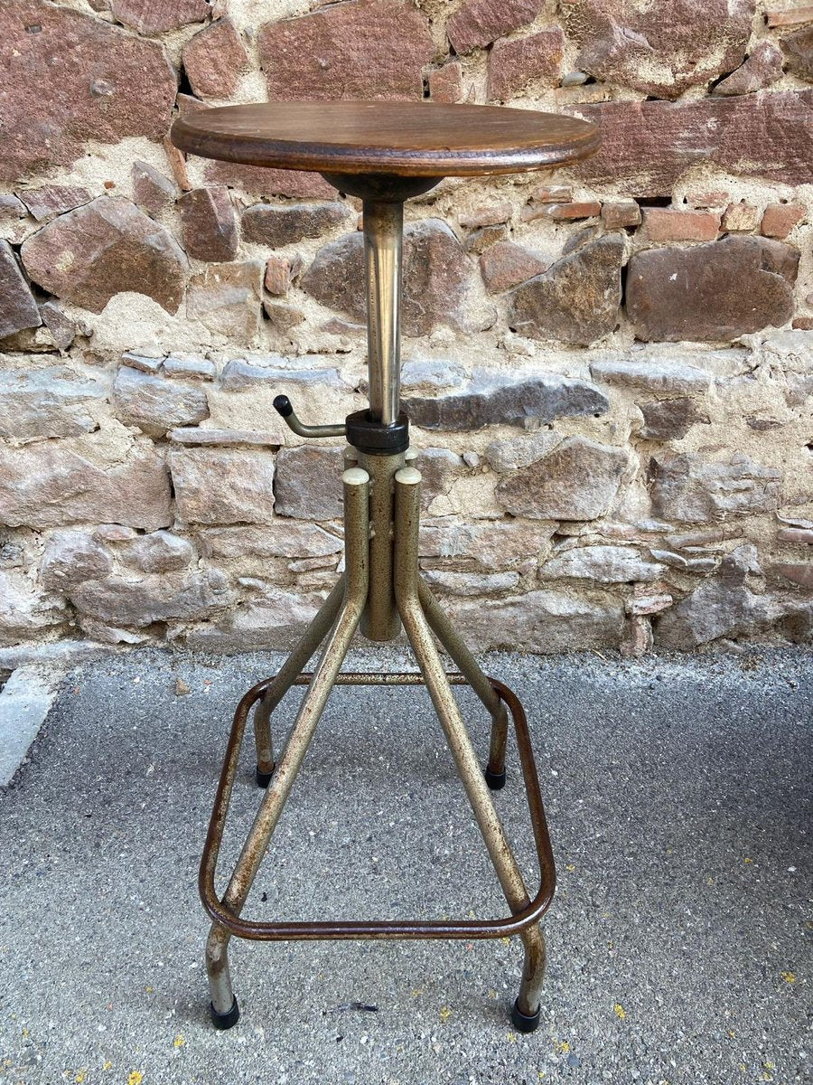 /industrial French Drawer Stool, 1950s