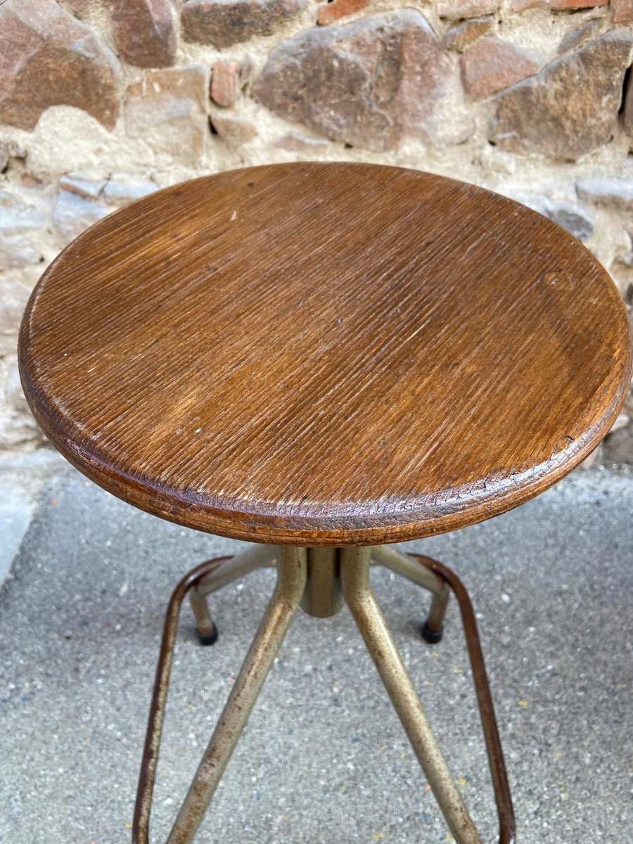 /industrial French Drawer Stool, 1950s