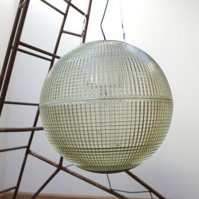 Industrial French Glass Hanging Lamp from Holophane, 1950s-JRP-839631