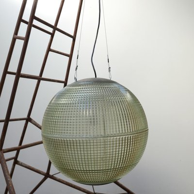 Industrial French Glass Hanging Lamp from Holophane, 1950s-JRP-839631