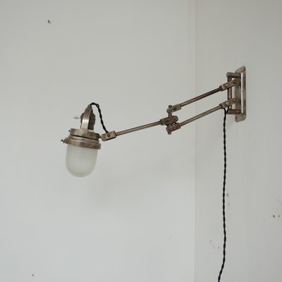 Industrial French Metal and Glass Adjustable Wall Lamp-JRP-946540