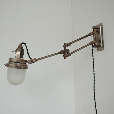 Industrial French Metal and Glass Adjustable Wall Lamp-JRP-946540