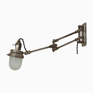 Industrial French Metal and Glass Adjustable Wall Lamp-JRP-946540