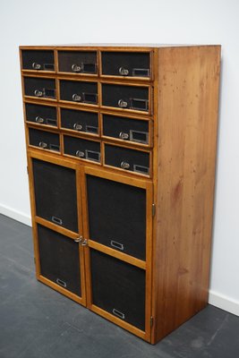 Industrial German Oak and Pine Apothecary Cabinet, Mid-20th-Century-XO-952761