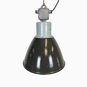 Industrial Gray Enamel Factory Lamp from Elektrosvit, 1960s-CGF-868301