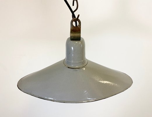 Industrial Gray Enamel Light, 1930s-CGF-995733