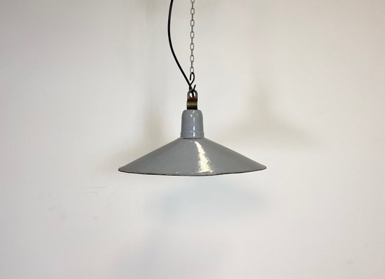 Industrial Gray Enamel Light, 1930s-CGF-995733