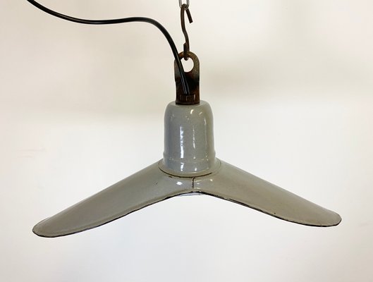 Industrial Gray Enamel Light, 1930s-CGF-995733