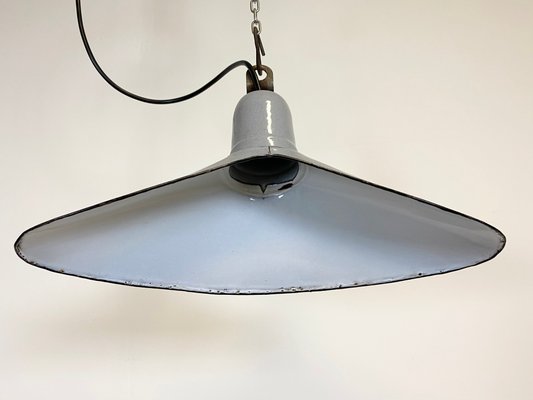 Industrial Gray Enamel Light, 1930s-CGF-995733